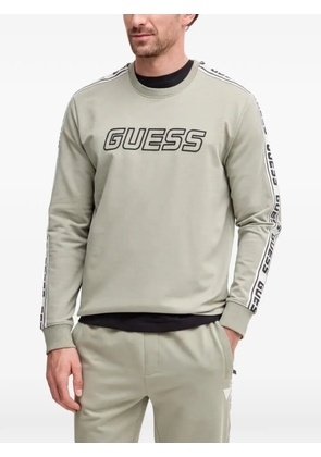 GUESS USA logo-print side-stripe sweater - Green