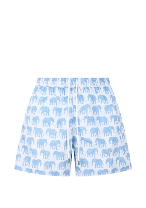 Fedeli elephant-print drawstring swim shorts - Blue