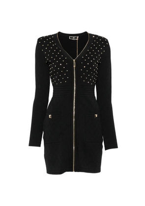 Elisabetta Franchi stud-embellished diamond-quilted mini dress - Black