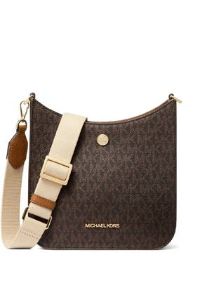 Michael Kors small Briley monogram-pattern messenger bag - Brown