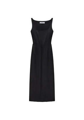 Another Tomorrow contour-seamed topstitched dress - Black