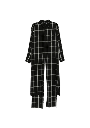 Limi Feu check-pattern front-slit shirt - Black