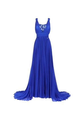 Roberto Cavalli crystal embellished silk dress - Blue