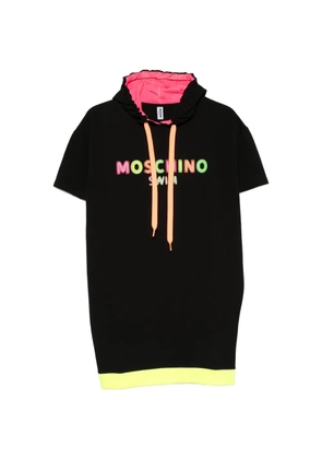 Moschino logo-print drawstring mini dress - Black