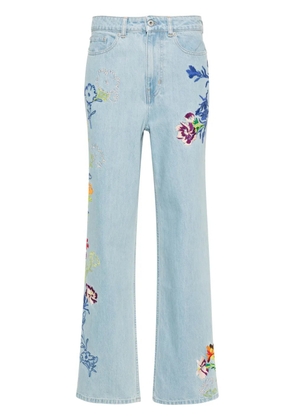 Kenzo Sumire Drawn Flowers wide-leg jeans - Blue
