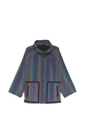 Osklen iridescent zip-up hooded jacket - Blue
