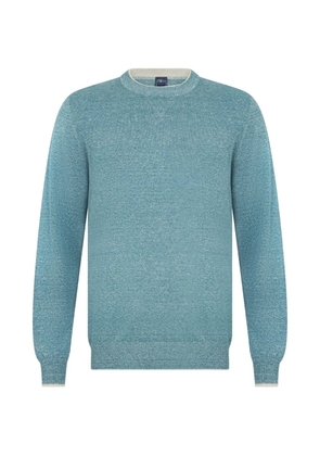 Fedeli crew-neck long-sleeve sweater - Blue