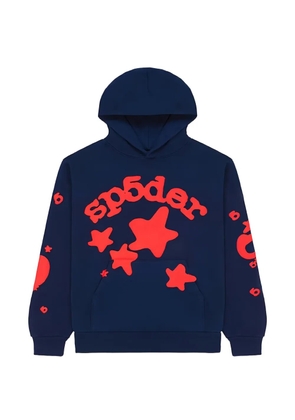 SP5DER Beluga graphic-print hoodie - Blue