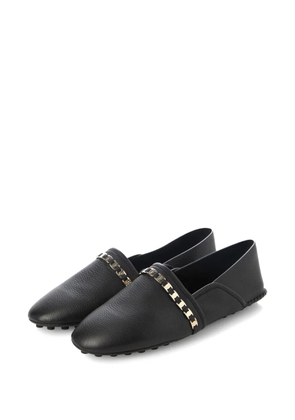 Ferragamo chain-strap leather ballet flats - Black