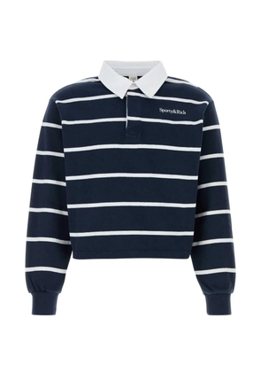 Sporty & Rich embroidered striped polo shirt - Blue