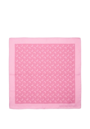 Marine Serre Moon silk scarf - Pink