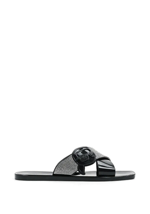 Karl Lagerfeld Ikon NFT crystal-embellished slides - Black