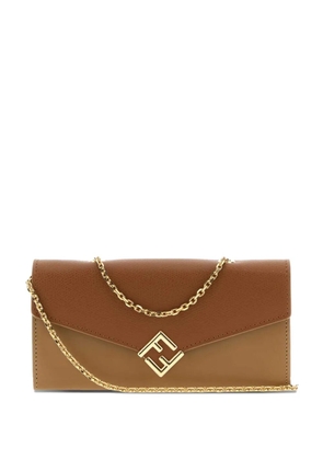 FENDI FF Diamonds leather wallet - Neutrals
