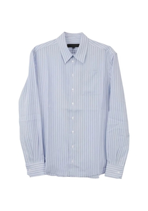 Omar Afridi vertical-stripe chest-pocket shirt - Blue