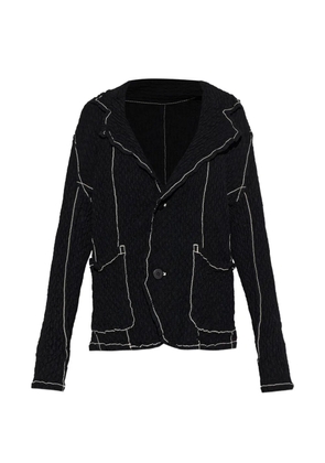 Issey Miyake crinkled contrast-stitch blazer - Black
