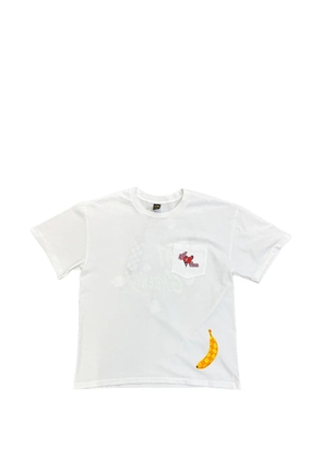 ANTI PROMO graphic-print chest-pocket T-shirt - White