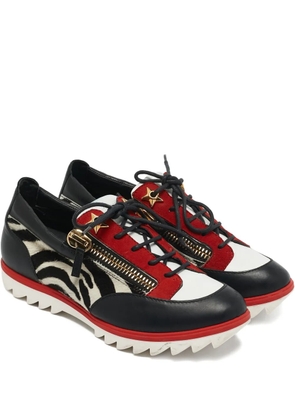 Giuseppe Zanotti Vintage 2016 zebra pony-hair leather sneakers - Black