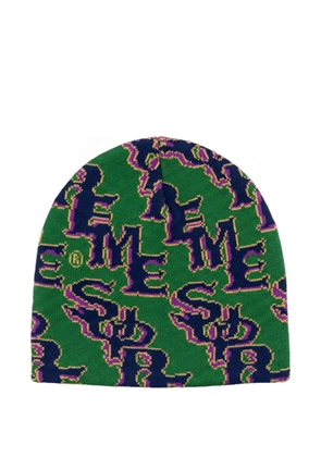 Supreme Slanted Gothic outline beanie - Green
