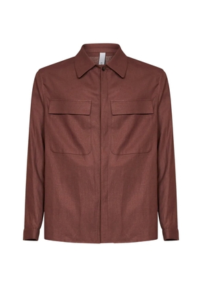 Hevo Specchiolla flap-pocket long-sleeve shirt - Brown