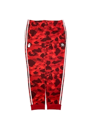 A BATHING APE® x Adidas logo-print track pants - Red