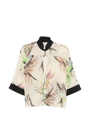 PSOPHIA bird-print wide-sleeve shirt - Neutrals