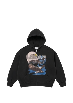 Supreme x MM6 Maison Margiela eagle-print zip-up hoodie - Black