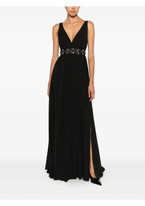 ALESSANDRO LEGORA crystal-embellished V-neck maxi dress - Black