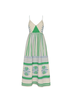Carolina K floral-print striped dress - Neutrals