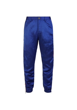 Gucci Pre-Owned side-stripe satin track pants - Blue