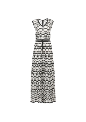 D.Exterior chevron-knit wide-leg jumpsuit - Black