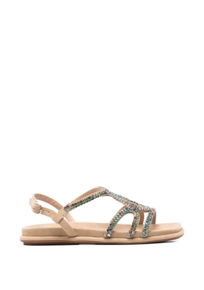 ALMA EN PENA crystal-embellished leather sandals - Neutrals