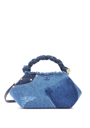 GANNI twisted handle satchel tote bag - Blue