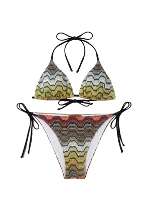 Missoni zigzag-knit triangle bikini - Green