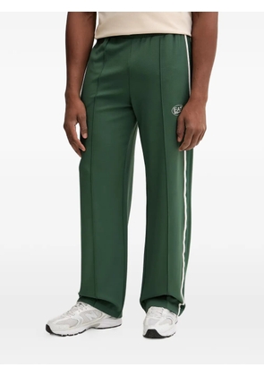 Ea7 Emporio Armani logo-print side-stripe track pants - Green