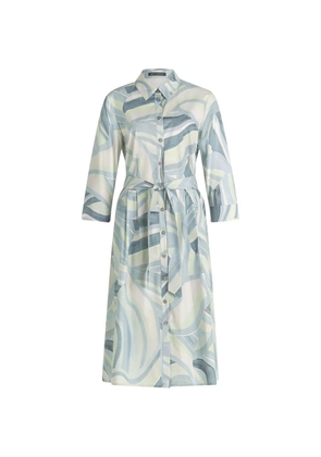 Betty Barclay abstract-print belted dress - Blue