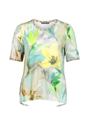 Betty Barclay floral-print leopard-trim T-shirt - Green