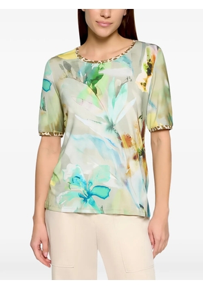 Betty Barclay floral-print leopard-trim T-shirt - Green