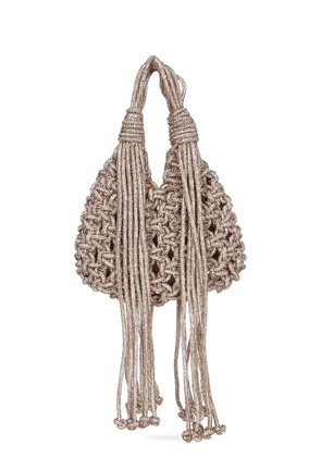 Hibourama mini Vannifique crystal-embellished fringe tote bag - Gold