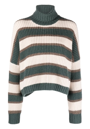 Brunello Cucinelli striped turtleneck sweater - Neutrals