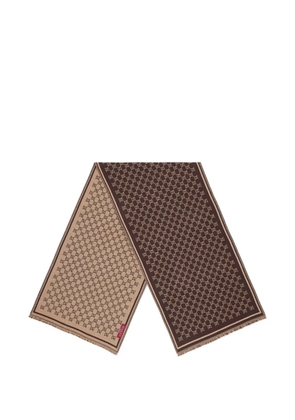 Gucci GG-jacquard wool scarf - Brown