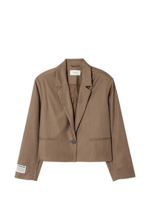 American Vintage Yroway pinstripe cropped blazer - Brown