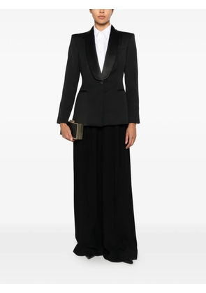 Brunello Cucinelli satin-trim shawl-lapel jacket - Black