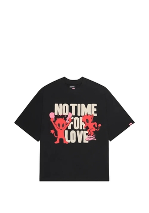 BROKEN PLANET No time for love graphic-print cotton T-shirt - Black