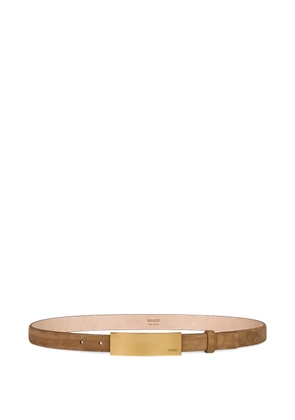 KHAITE Berlin sculptural-buckle leather belt - Brown