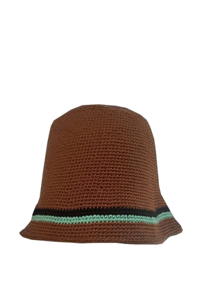 B.B. Walace Schnabel knitted cloche bucket hat - Brown