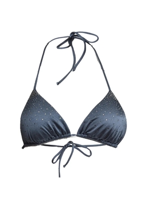 MC2 Saint Barth crystal-embellished halterneck bikini top - Grey