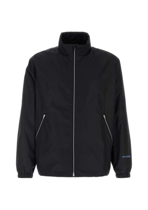 Jil Sander logo-print zip-up jacket - Blue