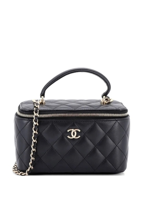 CHANEL Pre-Owned Classic Top Handle Vanity Case with Chain Quilted Lambskin Small crossbody bag - Black