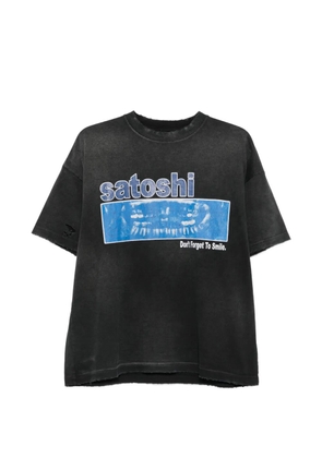 SATOSHI NAKAMOTO graphic-print T-shirt - Black