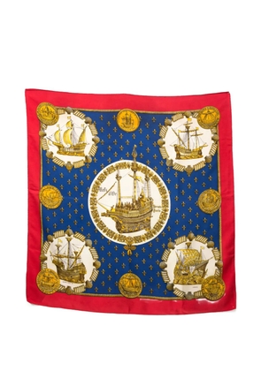 Hermès Pre-Owned 1971 Nefs d'Or silk scarf - Blue